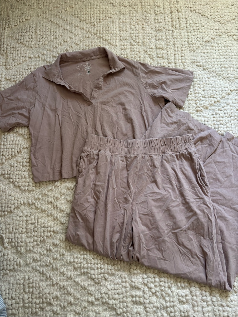 Joie Mauve Cropped Polo Lounge Set